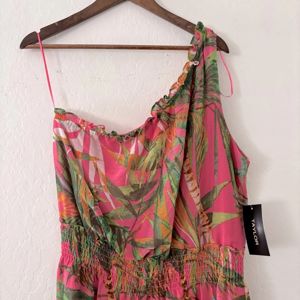 Taylor Tropical Pink and Green Jumpsuit‎